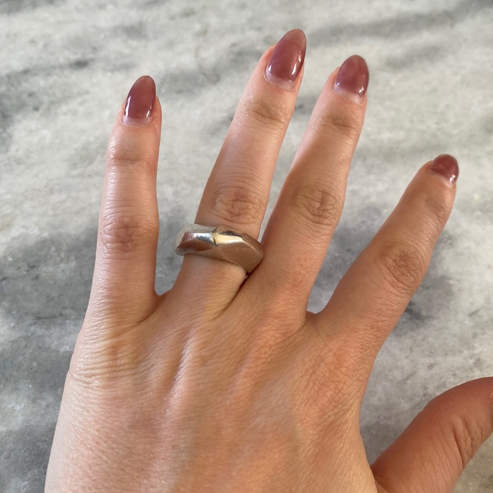 Geometric sterling silver ring